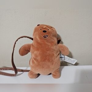 Miniso We Bare Bears Small Plush Bear  Cross Body Bag Purse